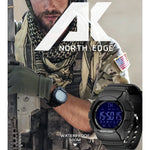 NORTH EDGE AK Bluetooth Multifunktions-Smartwatch mit LED-Hintergrundbeleuchtung, unterstützt Anruferinnerung, intelligente Stoppuhr, Informationserinnerung, AK