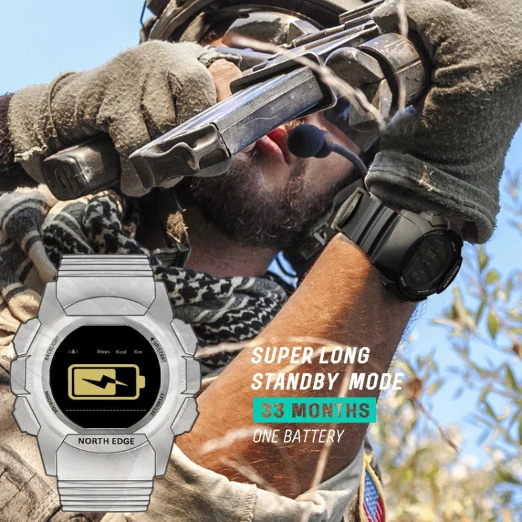 NORTH EDGE AK Bluetooth Multifunktions-Smartwatch mit LED-Hintergrundbeleuchtung, unterstützt Anruferinnerung, intelligente Stoppuhr, Informationserinnerung, AK