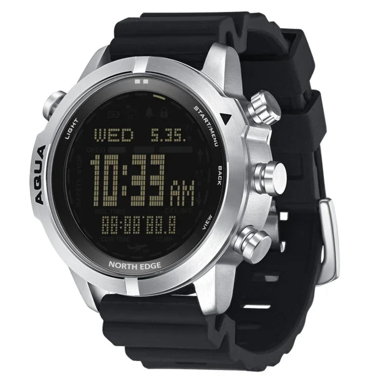NORTH EDGE AQUA 100m wasserdichte Taucher-Smartwatch, unterstützt Leuchtanzeige & Kompassmodus, AQUA
