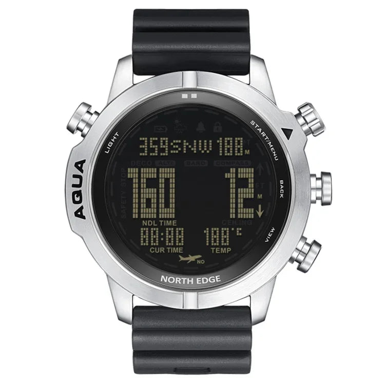 NORTH EDGE AQUA 100m wasserdichte Taucher-Smartwatch, unterstützt Leuchtanzeige & Kompassmodus, AQUA