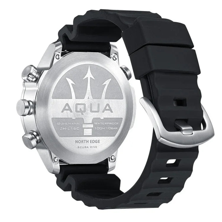 NORTH EDGE AQUA 100m wasserdichte Taucher-Smartwatch, unterstützt Leuchtanzeige & Kompassmodus, AQUA