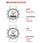 North Edge GAVIA Herren Outdoor Sport 50m Wasserdichte Smart Digitaluhr Taucheruhr, Unterstützt Barometer & Schrittzähler, GAVIA