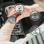 North Edge GAVIA Herren Outdoor Sport 50m Wasserdichte Smart Digitaluhr Taucheruhr, Unterstützt Barometer & Schrittzähler, GAVIA