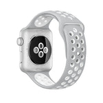 Für Apple Watch Ultra 49mm&Watch Ultra 2 49mm / Series 10 46mm / 9&8&7 45mm / SE 3&SE 2&6&SE&5&4 44mm / 3&2&1 42mm modisches klassisches Silikon-Sportarmband (Grau Gelb), WA1231A, WA1231B, WA1231BG, WA1231BH, WA1231BL, WA1231BM, WA1231BR, WA1231B...