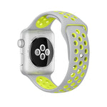 Für Apple Watch Ultra 49mm&Watch Ultra 2 49mm / Series 10 46mm / 9&8&7 45mm / SE 3&SE 2&6&SE&5&4 44mm / 3&2&1 42mm modisches klassisches Silikon-Sportarmband (Grau Gelb), WA1231A, WA1231B, WA1231BG, WA1231BH, WA1231BL, WA1231BM, WA1231BR, WA1231B...
