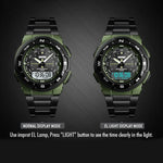 SKMEI 1370 Multifunktionale Herren Outdoor-Sportuhr mit Nachlicht Wasserdicht Edelstahl Digital-Armbanduhr, SKMEI 1370