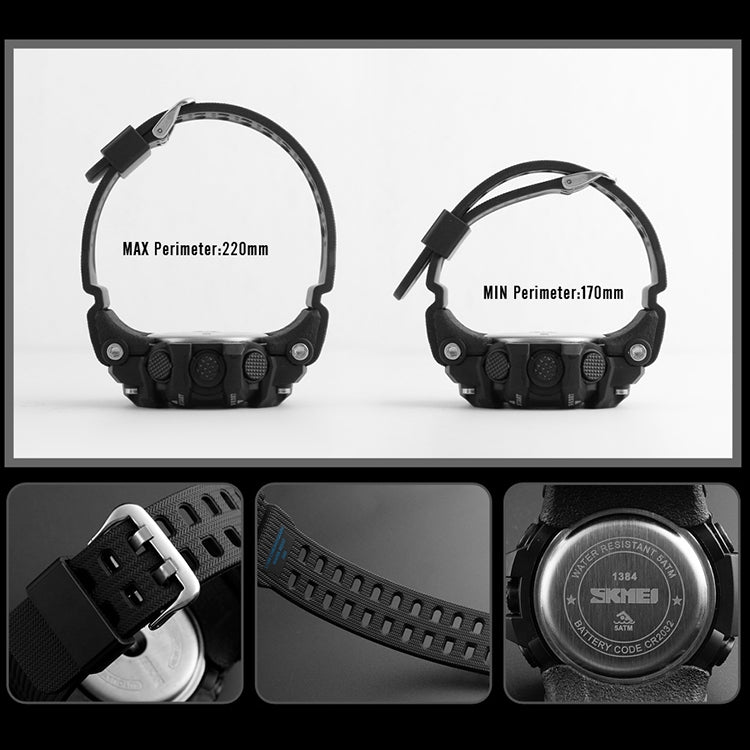 SKMEI 1384 Multifunktionale Herren Outdoor Mode Nachleuchtende Wasserdichte LED Digitaluhr