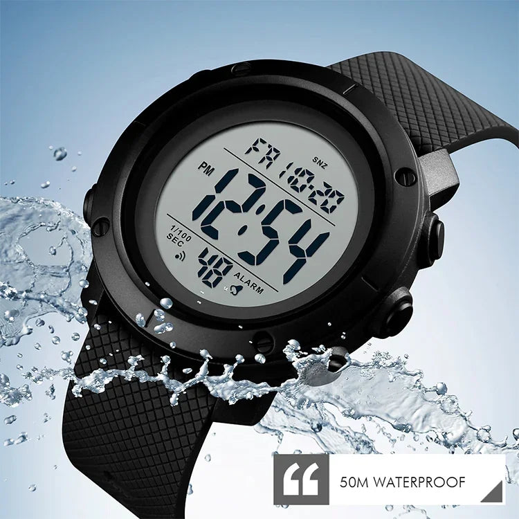 SKMEI 1426 Multifunktionale Outdoor Fashion Nachtleuchtende Wasserdichte Schwarz-Maschine-Gummi-Ring Digitaluhr, Schwarz-Maschine-Gummi-Ring, 1426 Schwarz-Maschine-Gummi-Ring