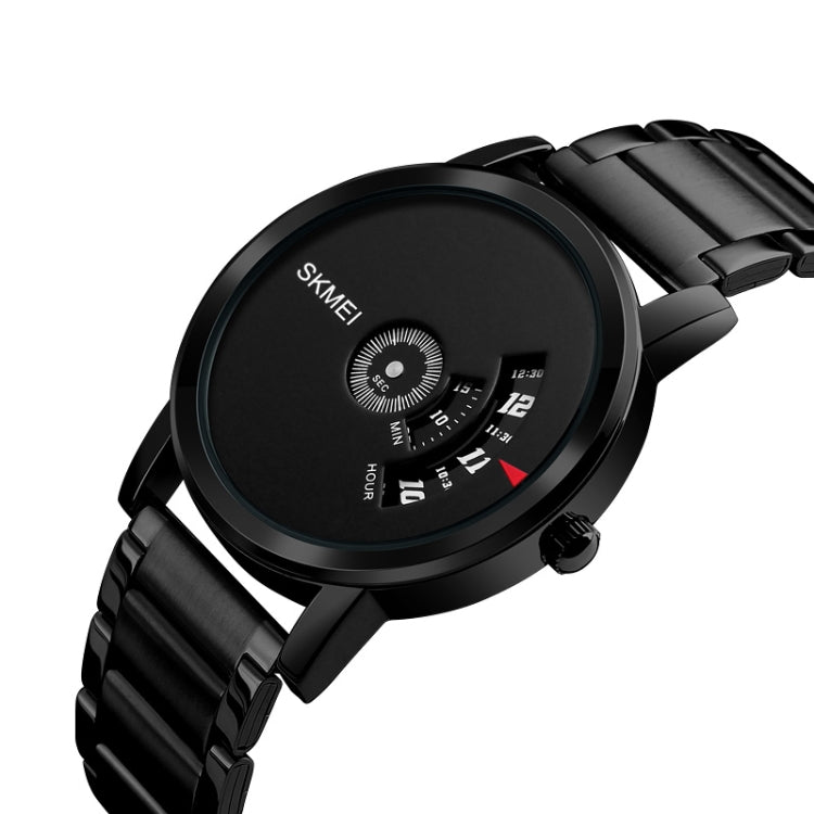 SKMEI 1260 Modische Kreative Zeiger 30m Wasserdichte Quarz-Armbanduhr mit Edelstahlarmband