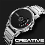 SKMEI 1260 Modische Kreative Zeiger 30m Wasserdichte Quarz-Armbanduhr mit Edelstahlarmband