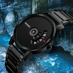 SKMEI 1260 Modische Kreative Zeiger 30m Wasserdichte Quarz-Armbanduhr mit Edelstahlarmband