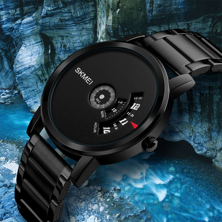 SKMEI 1260 Modische Kreative Zeiger 30m Wasserdichte Quarz-Armbanduhr mit Edelstahlarmband