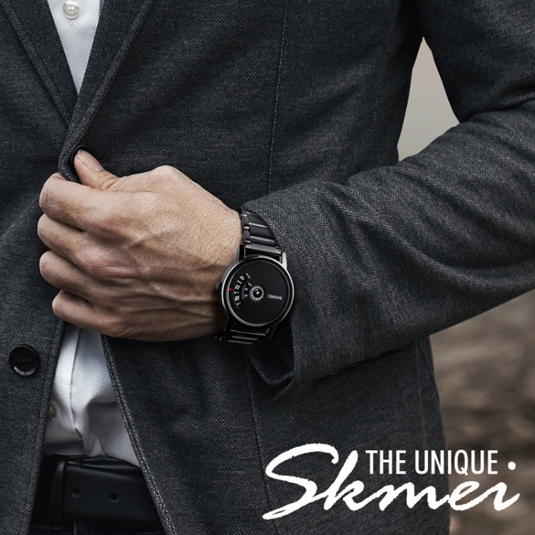 SKMEI 1260 Modische Kreative Zeiger 30m Wasserdichte Quarz-Armbanduhr mit Edelstahlarmband