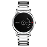SKMEI 1260 Modische Kreative Zeiger 30m Wasserdichte Quarz-Armbanduhr mit Edelstahlarmband