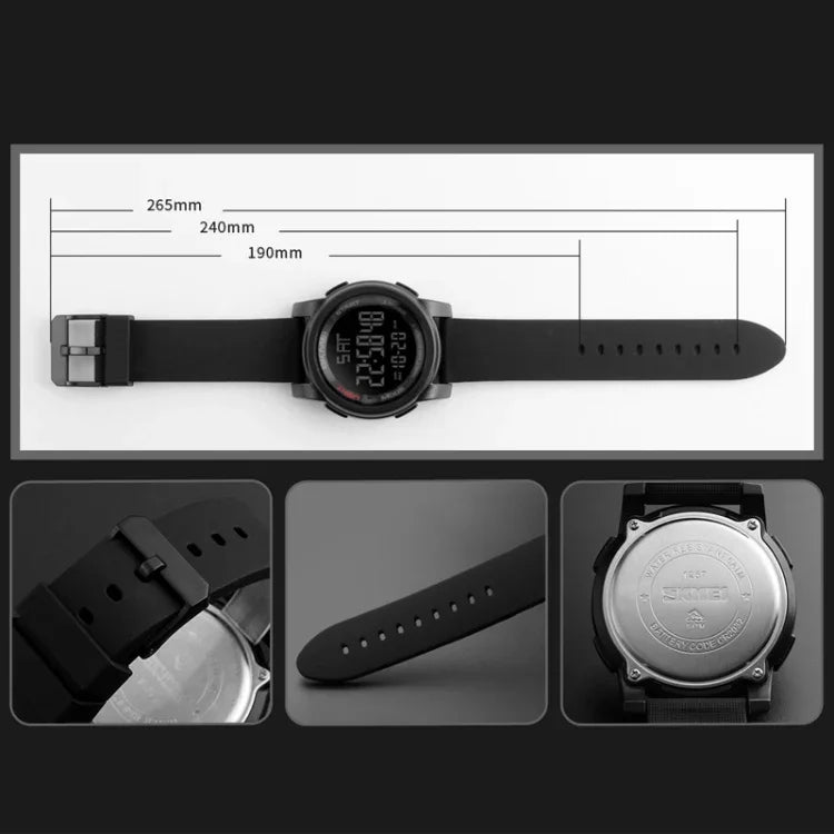 SKMEI 1257 Herren Modische Outdoor 50m Wasserdichte Digitale Sport Armbanduhr