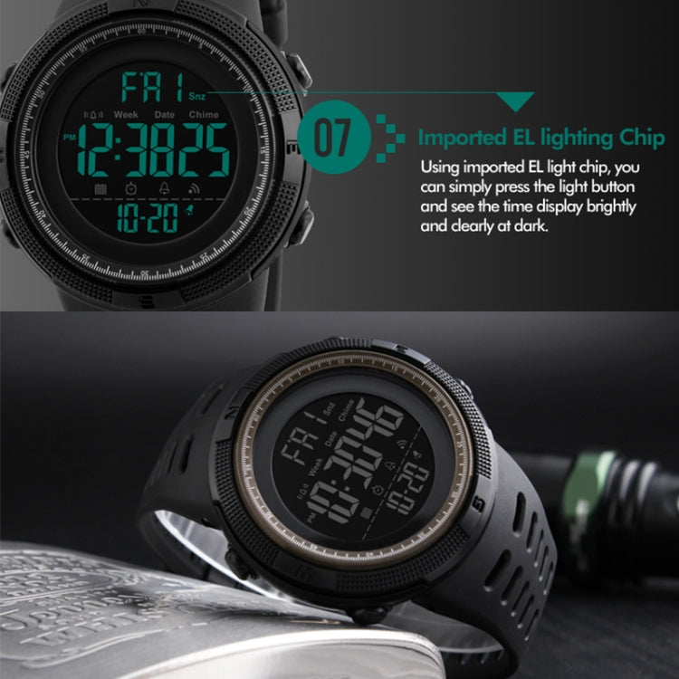 SKMEI 1251 Herren Modische Outdoor 50m Wasserdichte Sportuhr Digitaluhr mit PU-Armband