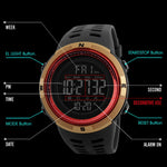 SKMEI 1251 Herren Modische Outdoor 50m Wasserdichte Sportuhr Digitaluhr mit PU-Armband