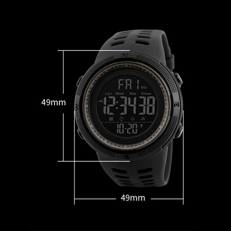 SKMEI 1251 Herren Modische Outdoor 50m Wasserdichte Sportuhr Digitaluhr mit PU-Armband