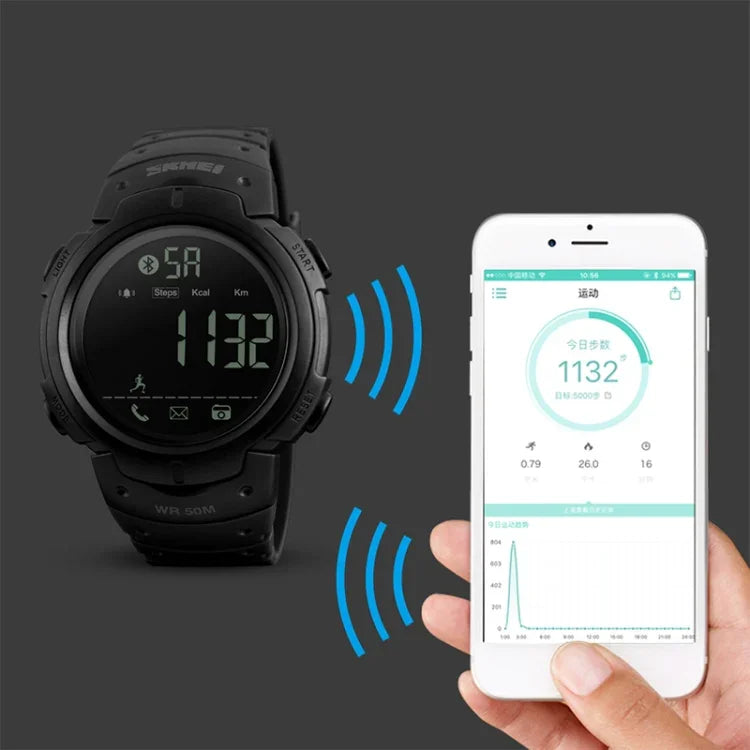 SKMEI 1301 Multifunktions 50m Wasserdichte Sport-Bluetooth Smartwatch, Kompatibel mit Android & iOS System