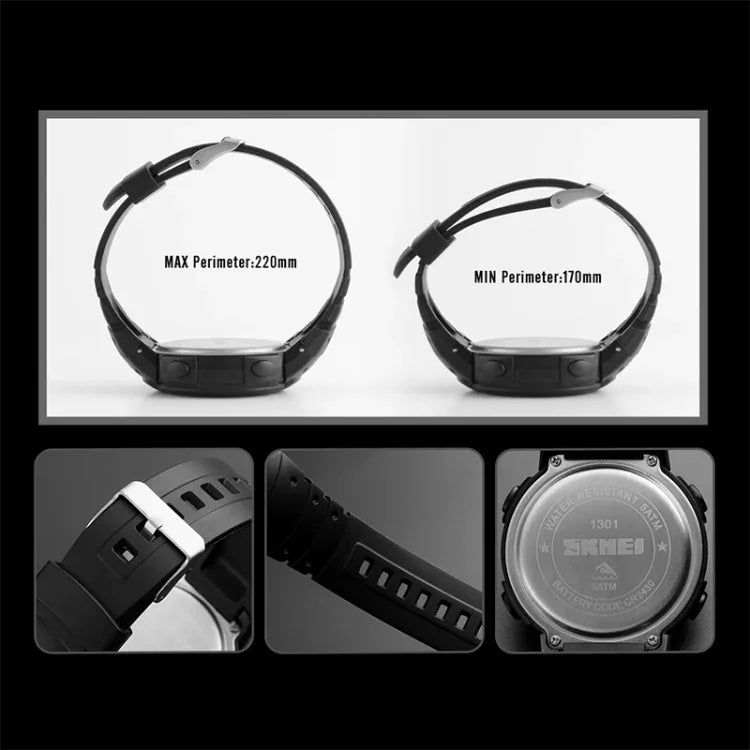SKMEI 1301 Multifunktions 50m Wasserdichte Sport-Bluetooth Smartwatch, Kompatibel mit Android & iOS System
