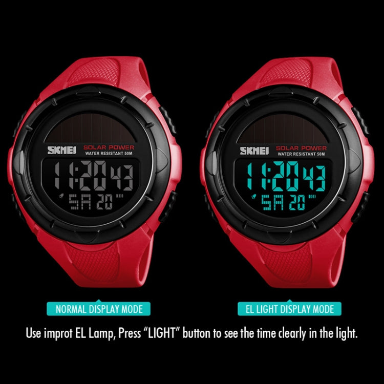 SKMEI 1405 Modische Solar Outdoor-Sportuhr Multifunktionale 50m Wasserdichte Herren Digitaluhr