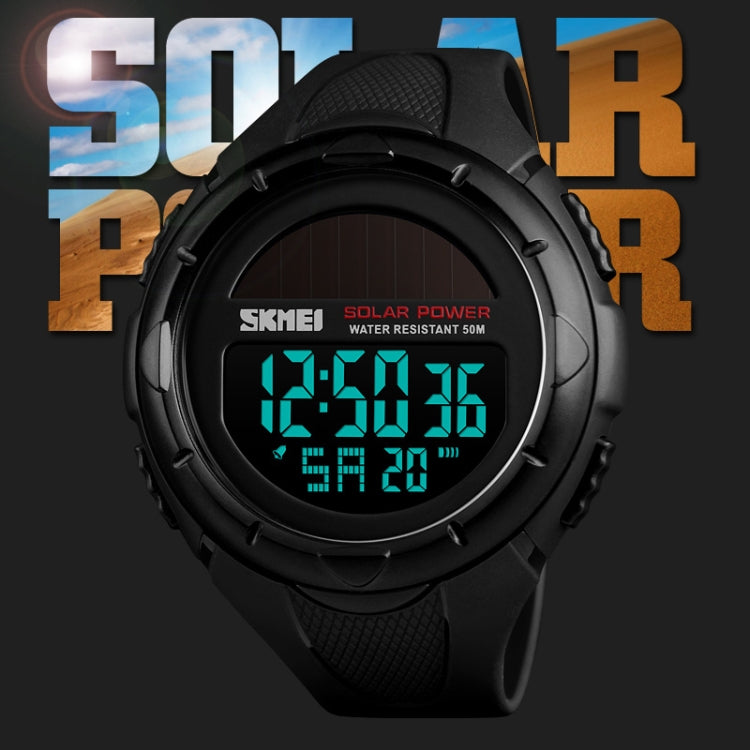 SKMEI 1405 Modische Solar Outdoor-Sportuhr Multifunktionale 50m Wasserdichte Herren Digitaluhr