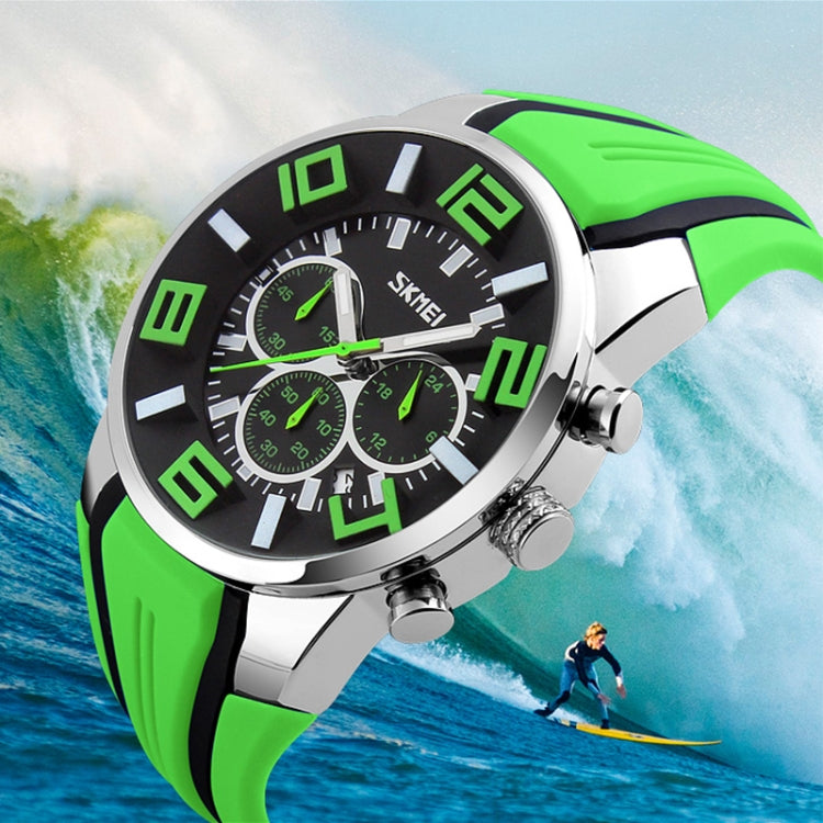 SKMEI 9128 Mode Multifunktional 3D Großes Zifferblatt Sportarmbanduhr 30m Wasserdicht Quarzuhr