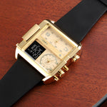 SKMEI 1391 Multifunktionale Business-Digitaluhr für Herren, 30 m wasserdicht, quadratisches Zifferblatt, Armbanduhr mit Lederarmband
