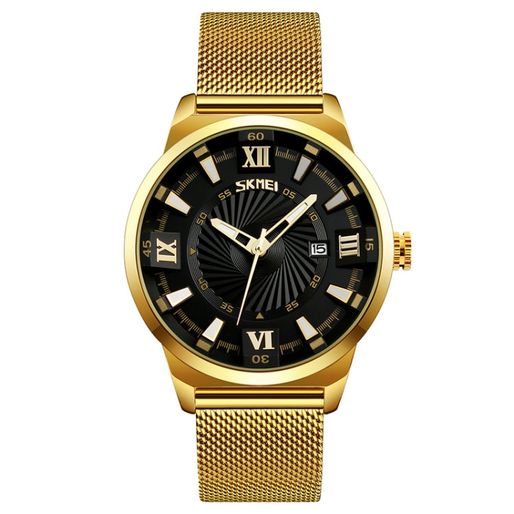 SKMEI 9166 Mode Herren Business Uhr 30m Wasserdichte Metall Quarz Armbanduhr