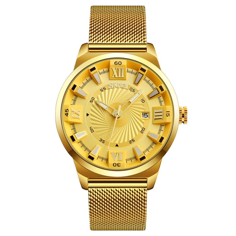 SKMEI 9166 Mode Herren Business Uhr 30m Wasserdichte Metall Quarz Armbanduhr