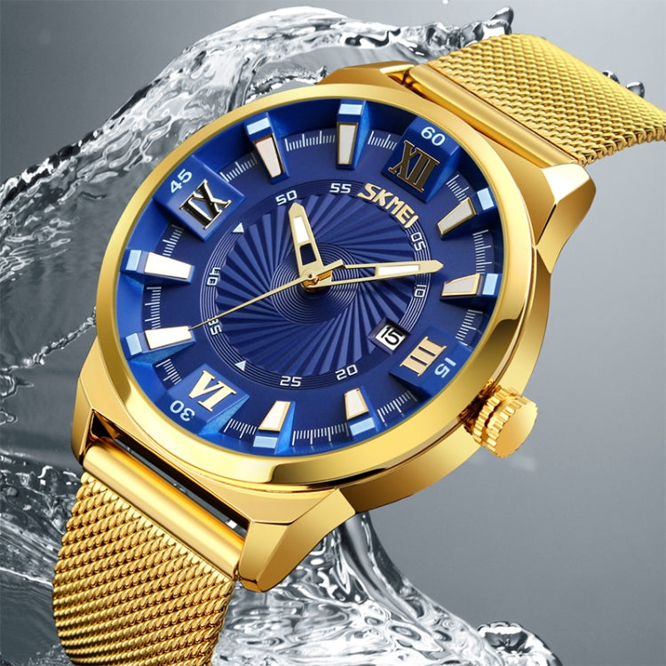 SKMEI 9166 Mode Herren Business Uhr 30m Wasserdichte Metall Quarz Armbanduhr