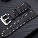 Crazy Horse Layer Frosted Silver Buckle Watch Leather Watch Band, Size: 20mm