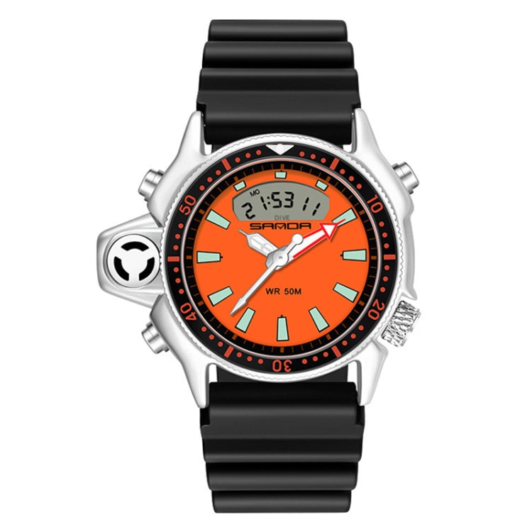 SANDA 3008 Multifunktionale Herren Outdoor-Sport Nachtleuchtende 50m Wasserdichte Digitale Armbanduhr