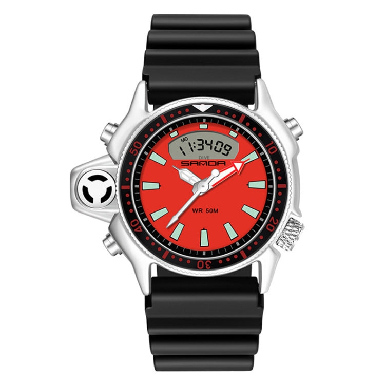 SANDA 3008 Multifunktionale Herren Outdoor-Sport Nachtleuchtende 50m Wasserdichte Digitale Armbanduhr