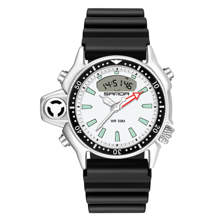 SANDA 3008 Multifunktionale Herren Outdoor-Sport Nachtleuchtende 50m Wasserdichte Digitale Armbanduhr