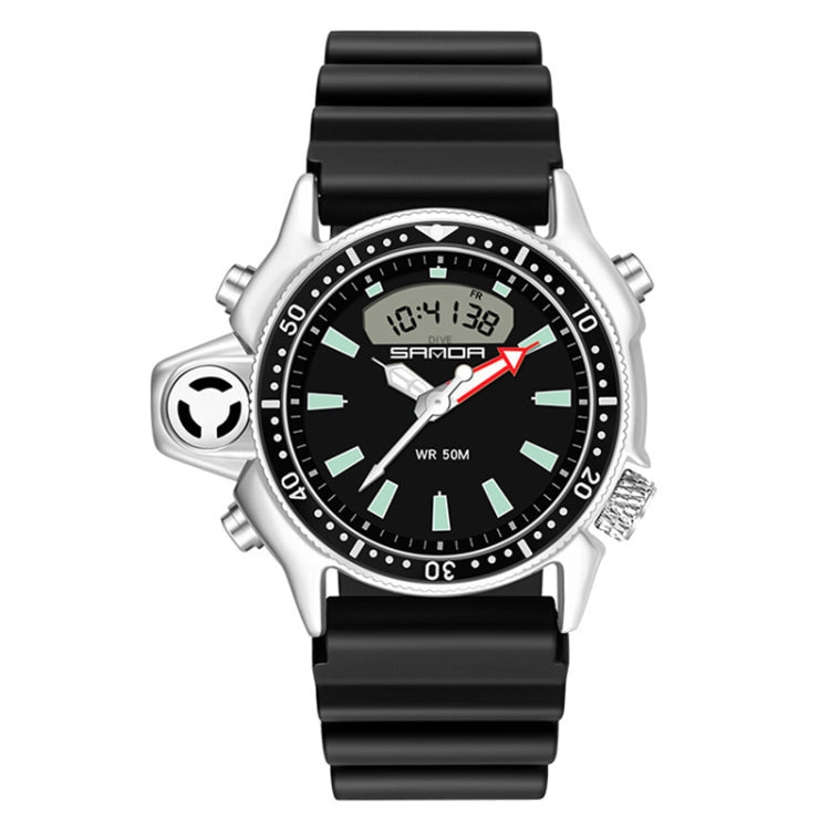 SANDA 3008 Multifunktionale Herren Outdoor-Sport Nachtleuchtende 50m Wasserdichte Digitale Armbanduhr