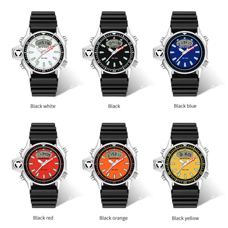 SANDA 3008 Multifunktionale Herren Outdoor-Sport Nachtleuchtende 50m Wasserdichte Digitale Armbanduhr