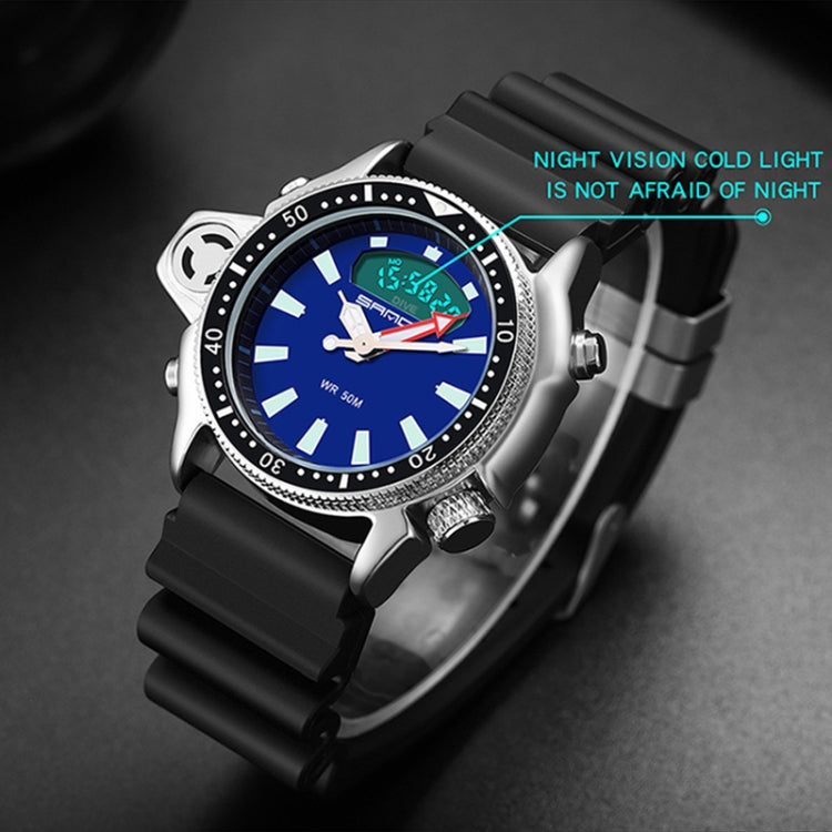 SANDA 3008 Multifunktionale Herren Outdoor-Sport Nachtleuchtende 50m Wasserdichte Digitale Armbanduhr