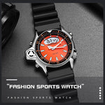 SANDA 3008 Multifunktionale Herren Outdoor-Sport Nachtleuchtende 50m Wasserdichte Digitale Armbanduhr