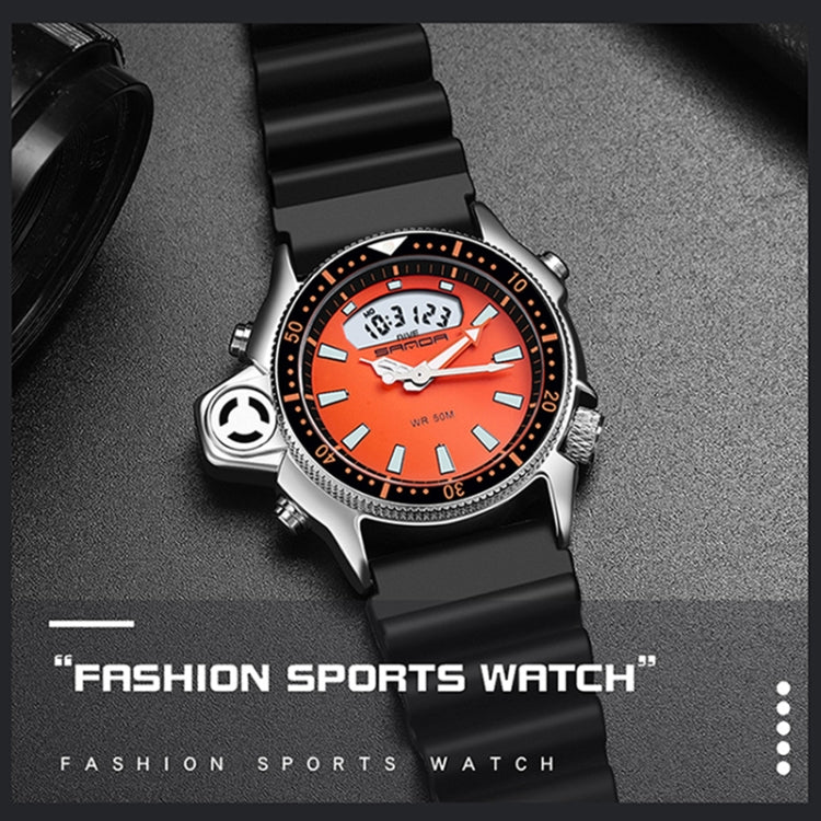 SANDA 3008 Multifunktionale Herren Outdoor-Sport Nachtleuchtende 50m Wasserdichte Digitale Armbanduhr