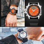 SANDA 3008 Multifunktionale Herren Outdoor-Sport Nachtleuchtende 50m Wasserdichte Digitale Armbanduhr