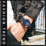SANDA 3008 Multifunktionale Herren Outdoor-Sport Nachtleuchtende 50m Wasserdichte Digitale Armbanduhr