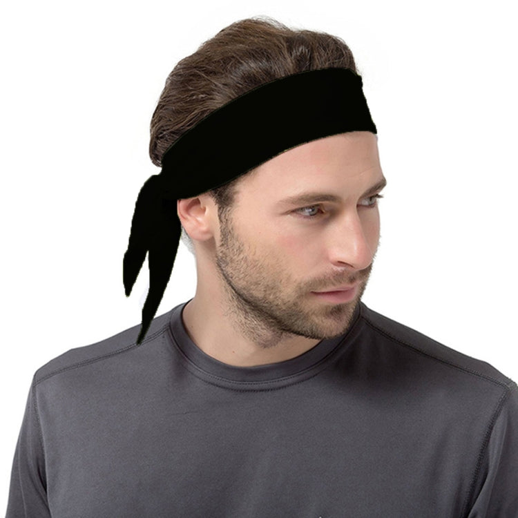 Unisex Schweißableitendes, dehnbares Sport-Yoga-Gym-Bandana Stirnband Schweißband Kopftuch Schal Wickel, Größe: 1.2*0.06m, Stirnband Schweißband (Schwarz)