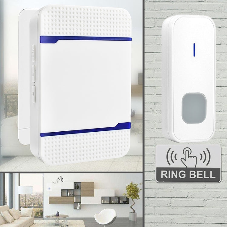 N15K-1T1-B 110 dB WLAN-Türklingelempfänger (IP55 wasserdicht, geringer Stromverbrauch) mit Nachtlicht, 53 Musikoptionen, Reichweite: 300 m, Farben: Weiß und Schwarz