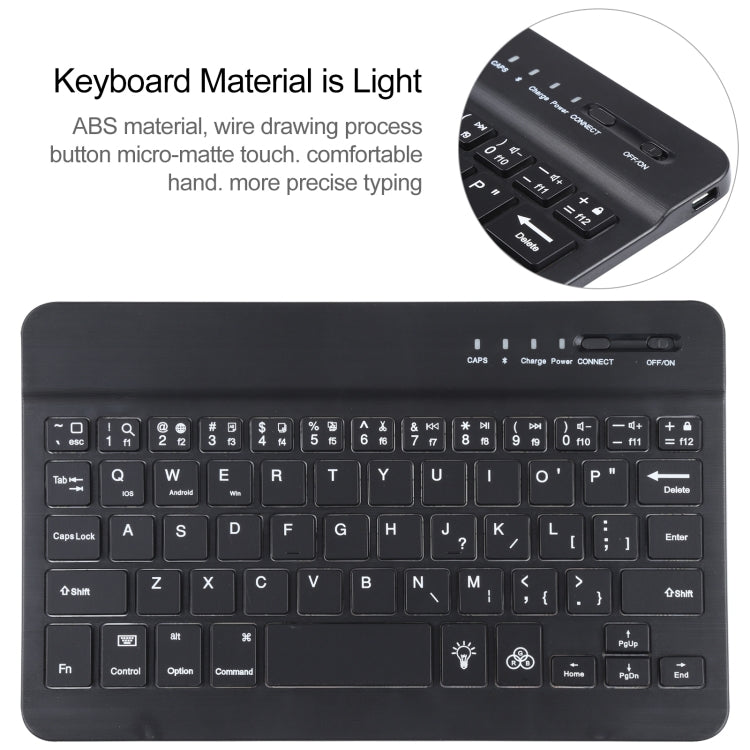 A06 Abnehmbare Lammlederstruktur Ultraleichte TPU Bluetooth-Tastatur Leder-Tablet-Hülle mit Ständer für iPad mini 6 / mini 7, A06