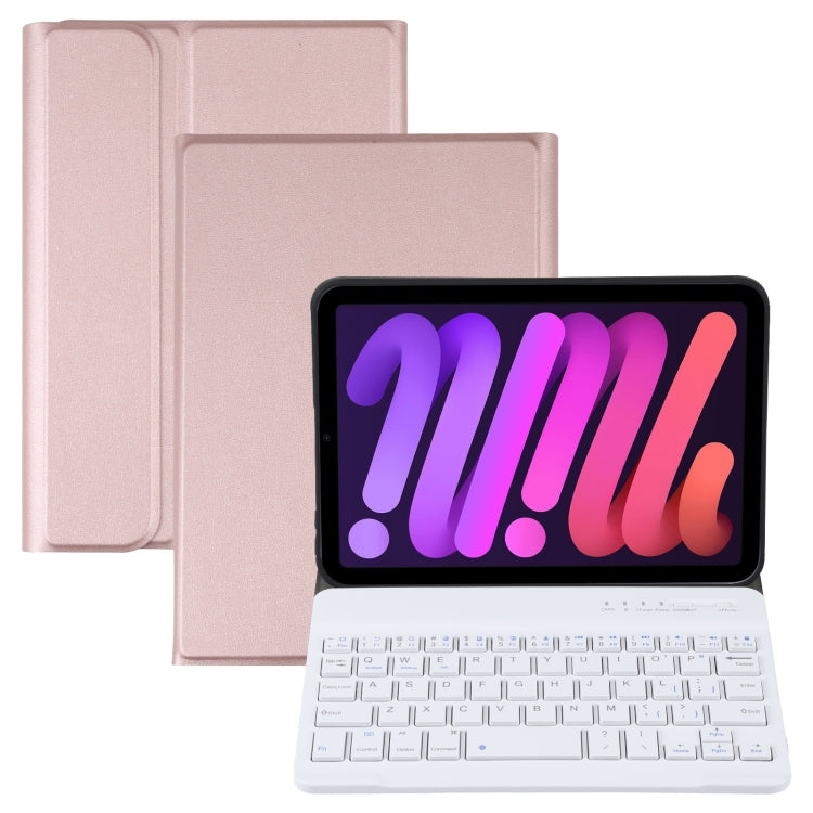 A06 Abnehmbare Lammlederstruktur Ultraleichte TPU Bluetooth-Tastatur Leder-Tablet-Hülle mit Ständer für iPad mini 6 / mini 7, A06