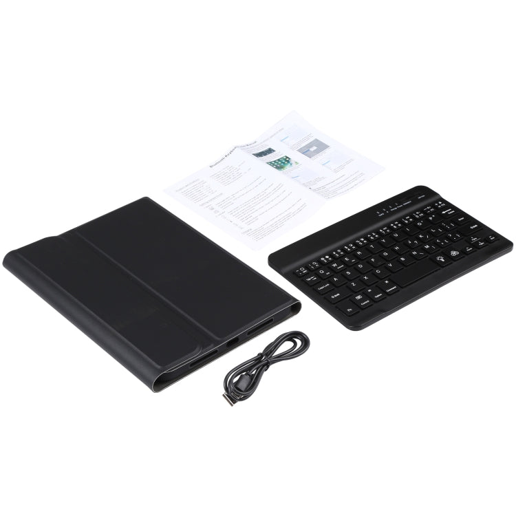 A06S Abnehmbare Lammlederstruktur Ultraleichte TPU Hintergrundbeleuchtete Bluetooth-Tastatur Leder-Tablet-Hülle mit Ständer für iPad mini 6 / mini 7, A06S
