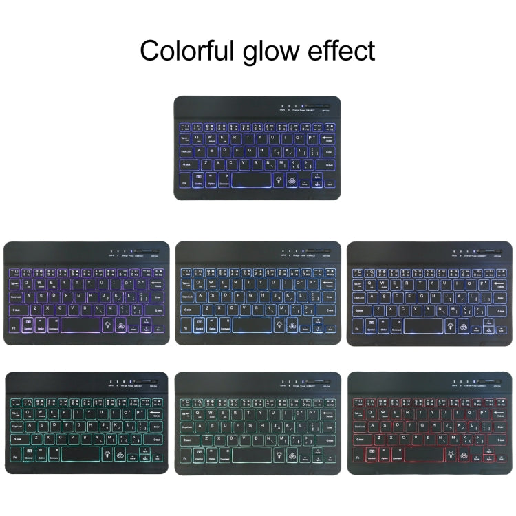 A06S Abnehmbare Lammlederstruktur Ultraleichte TPU Hintergrundbeleuchtete Bluetooth-Tastatur Leder-Tablet-Hülle mit Ständer für iPad mini 6 / mini 7, A06S