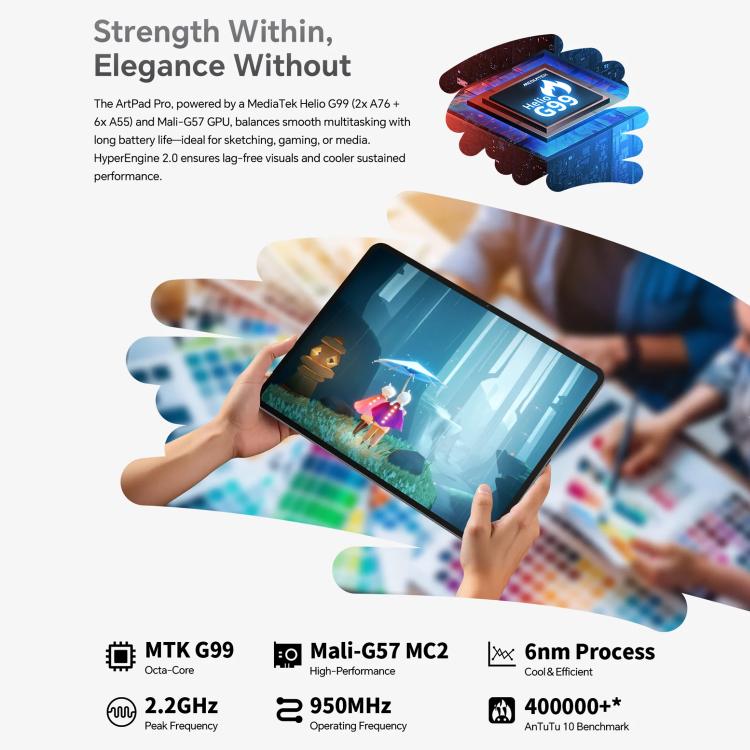 Teclast ArtPad Pro Tablet PC, 8GB+256GB, 12,7 Zoll Android 15 MTK Helio G99 Octa-Core, 4G Dual-SIM, ArtPad Pro