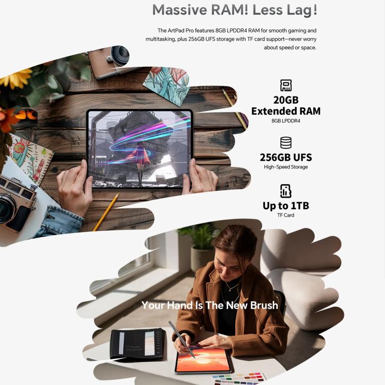 Teclast ArtPad Pro Tablet PC, 8GB+256GB, 12,7 Zoll Android 15 MTK Helio G99 Octa-Core, 4G Dual-SIM, ArtPad Pro